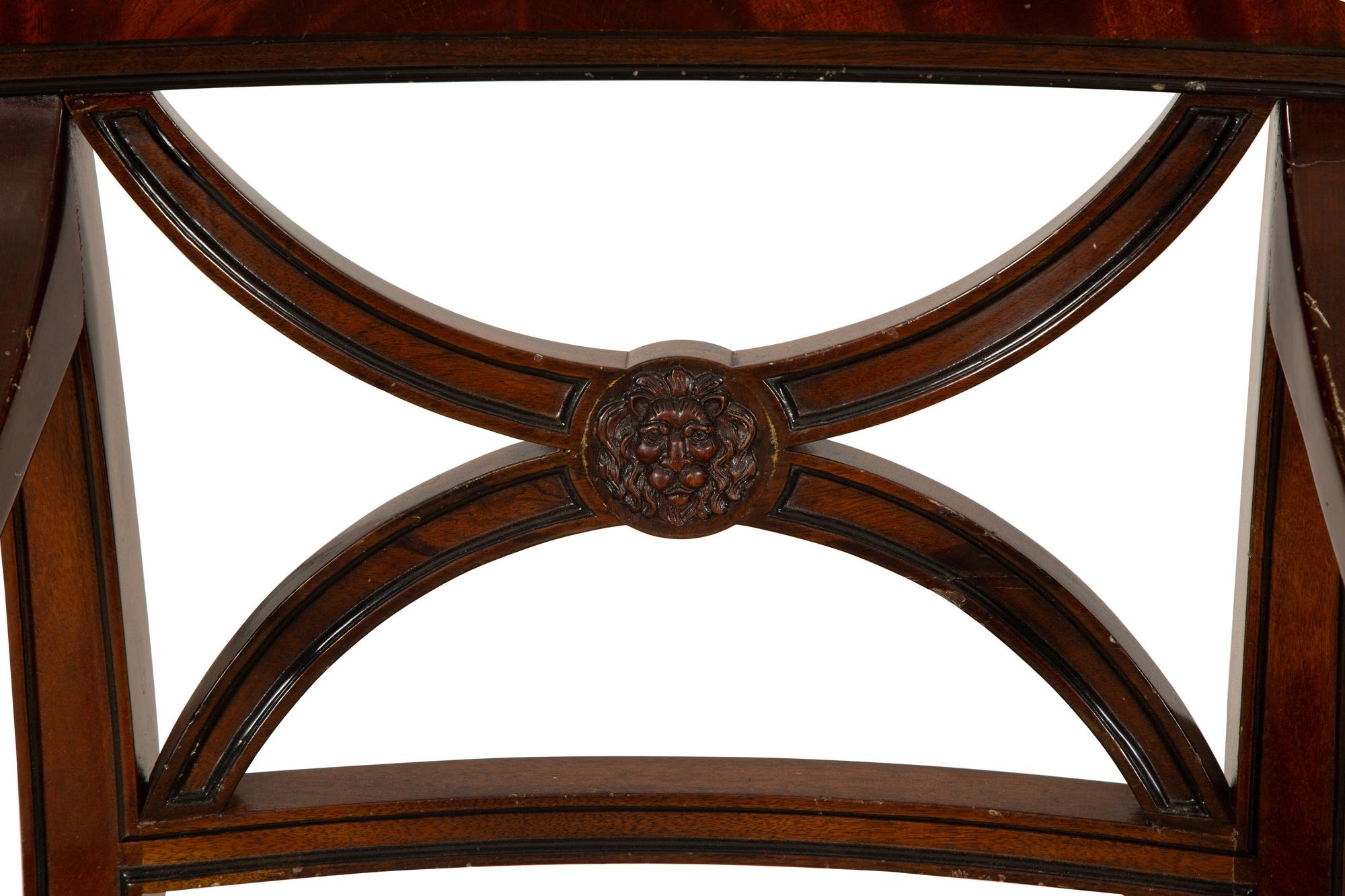 A Pair of Regency Style Mahogany Open Armchairs — 20th Century