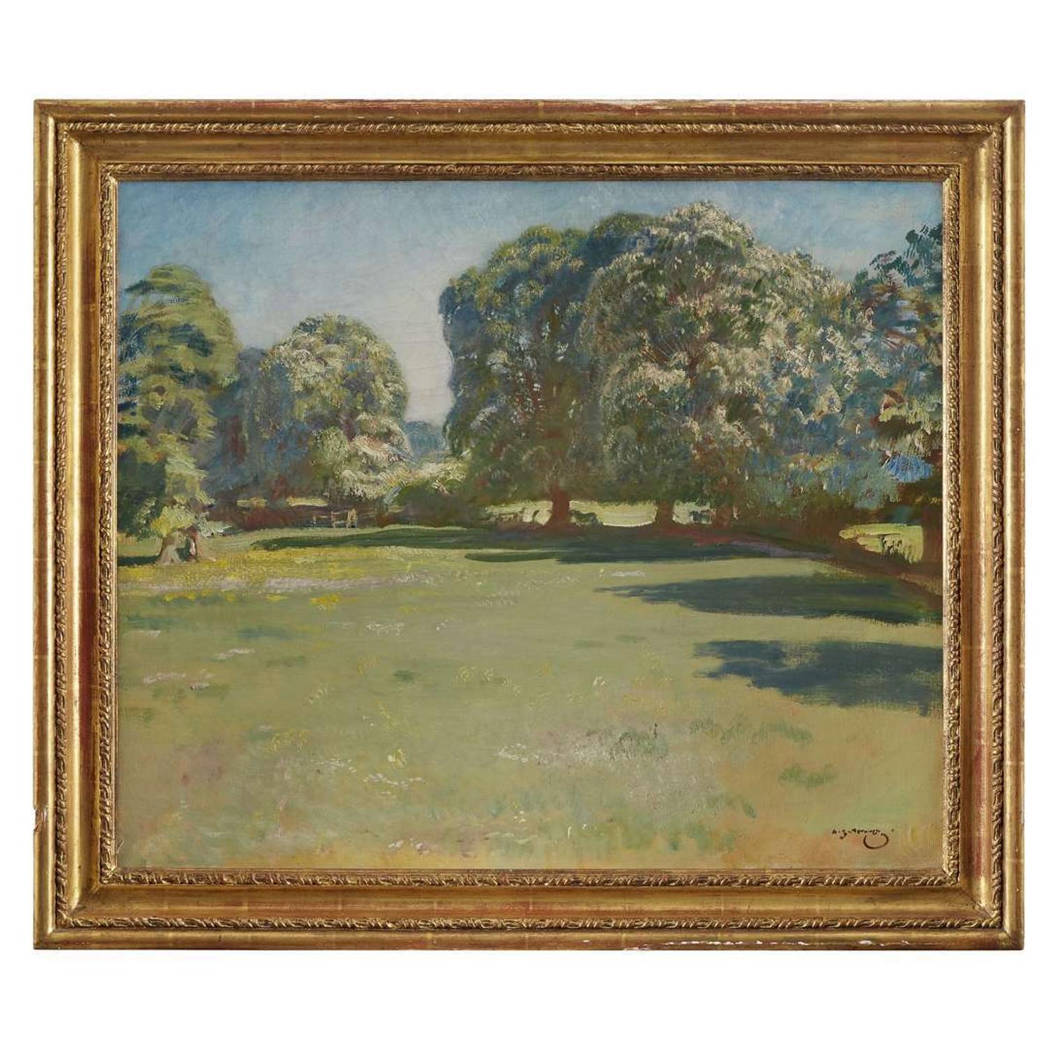 SIR ALFRED MUNNINGS (BRITISH 1878–1959) "CHESTNUTS IN BLOOM"