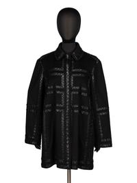 J. Mendel, Cashmere Coat with Leather & Sable Trim