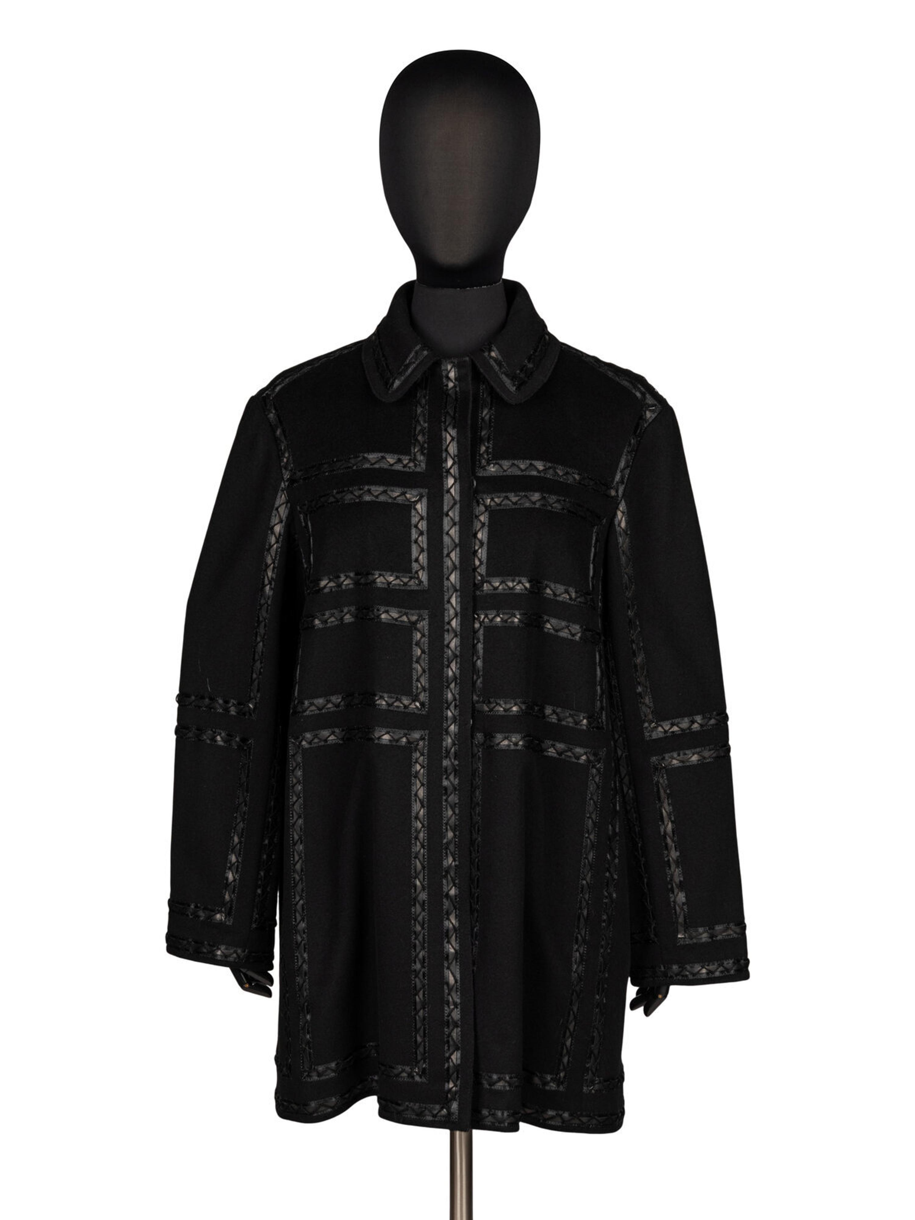 J. Mendel, Cashmere Coat with Leather & Sable Trim