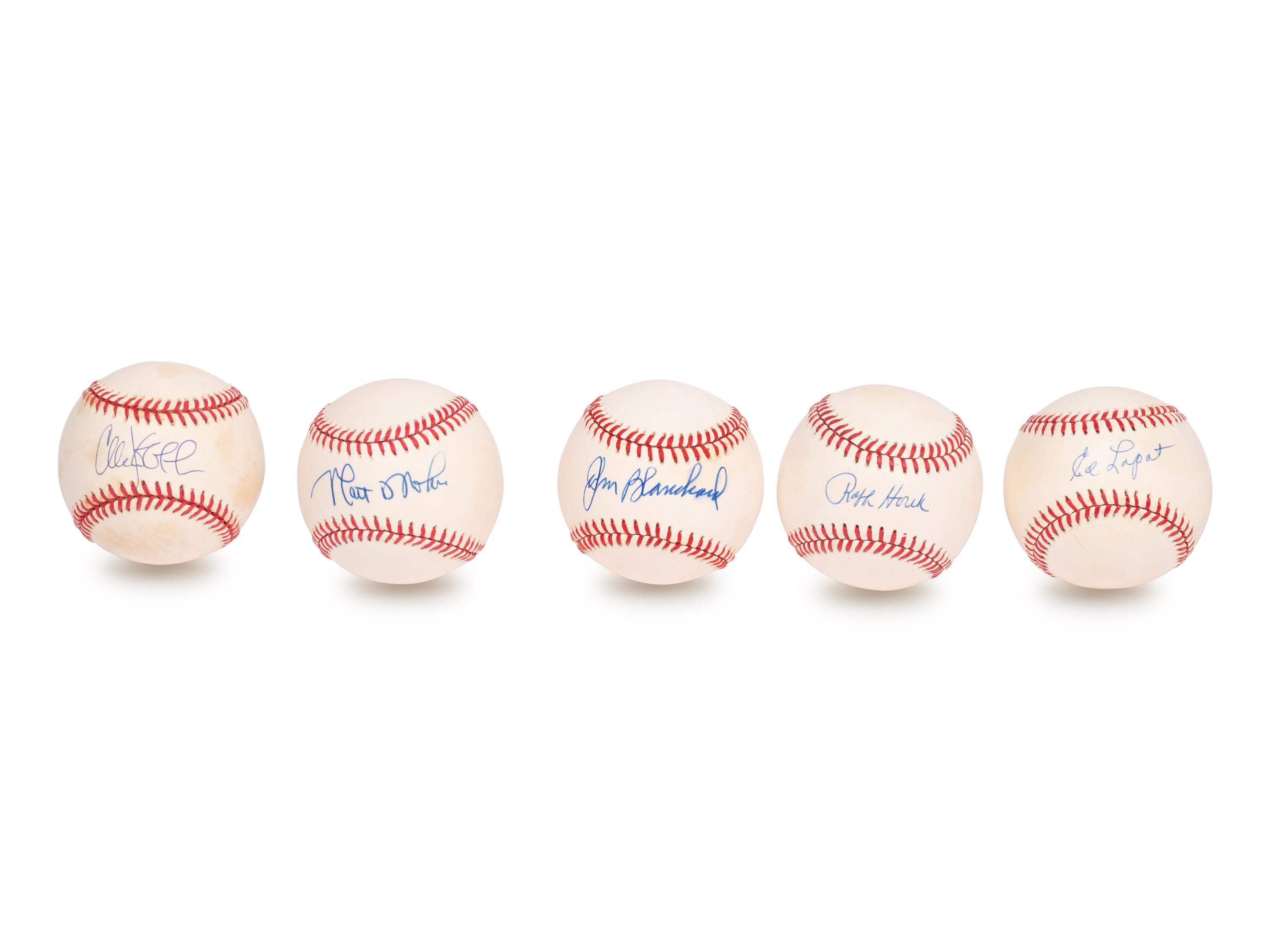 A Group of Over 70 New York Yankees Signed Autograph Baseballs,