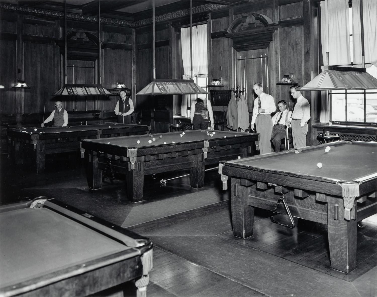 Stern Bramson (1912‑1989) Billiard Room, Pendennis Club, Louisville, KY, October 9, 1947