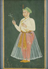 A Persian Miniature Painting in a Mother-of-Pearl Inlaid Frame