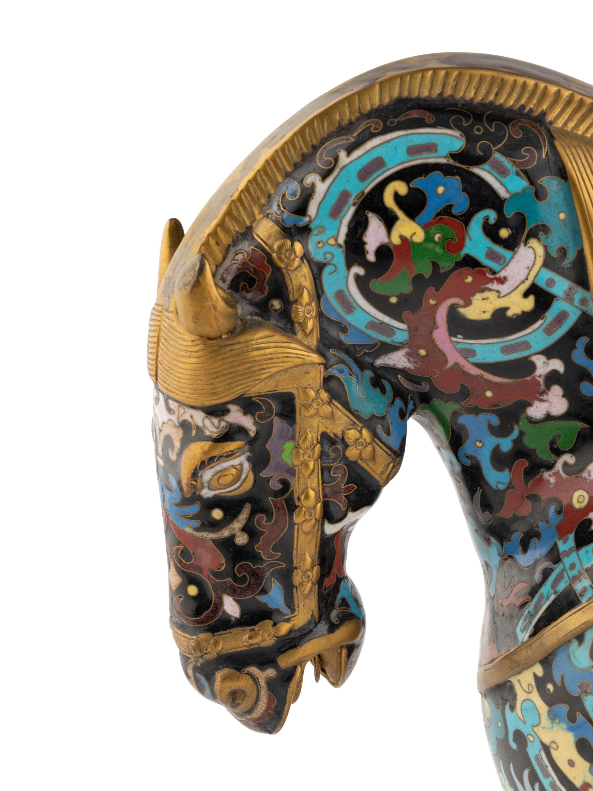 A Chinese Cloisonné Model of a Horse
