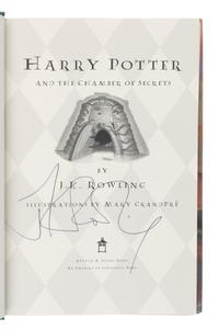 ROWLING, J.K. (b. 1965). A group of the first 3 Harry Potter titles, ALL FIRST AMERICAN EDITIONS, SIGNED, comprising: