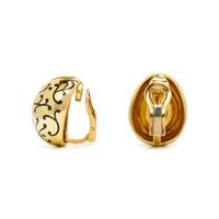 ELIZABETH GAGE, YELLOW GOLD AND ENAMEL CLIP EARRINGS