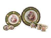 A Group of Austrian Transfer-Decorated Porcelain Tableware