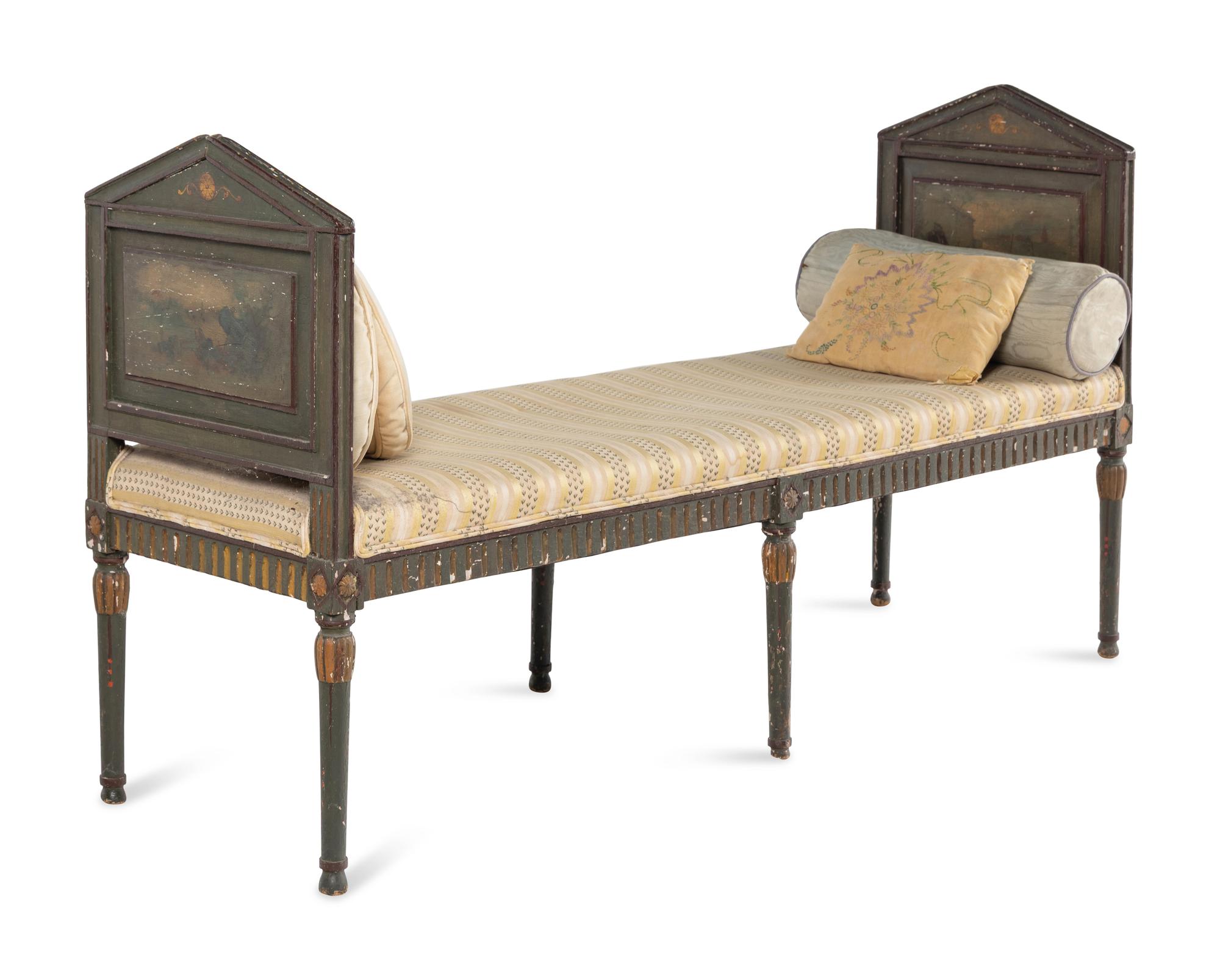 An Italian Painted Long Bench