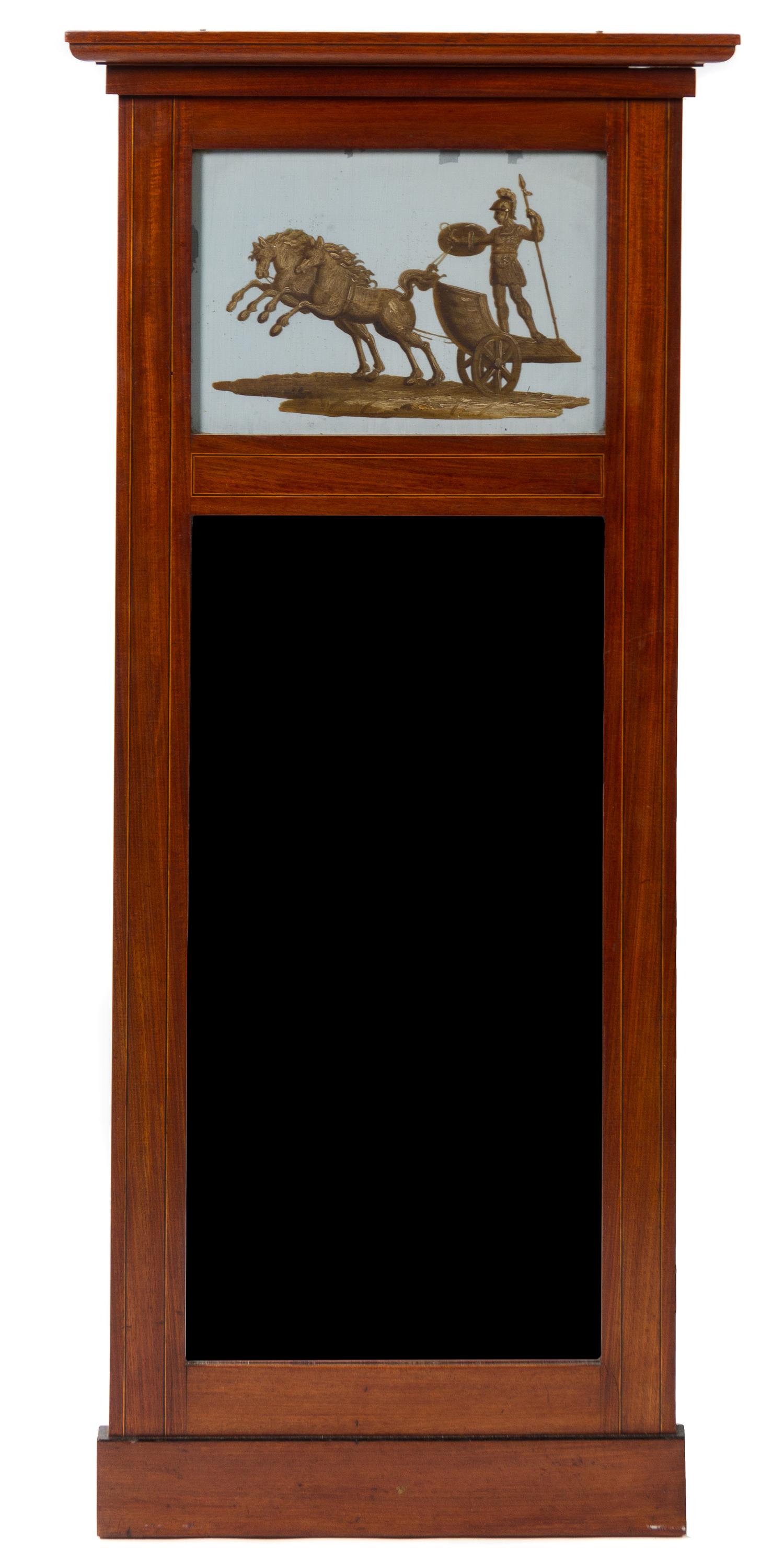 A Biedermeier Mahogany Pier Mirror Height 49 x width 22 5/8 inches.