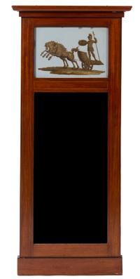 A Biedermeier Mahogany Pier Mirror Height 49 x width 22 5/8 inches.