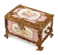 A Bronze-Mounted Sevres Style Porcelain Box