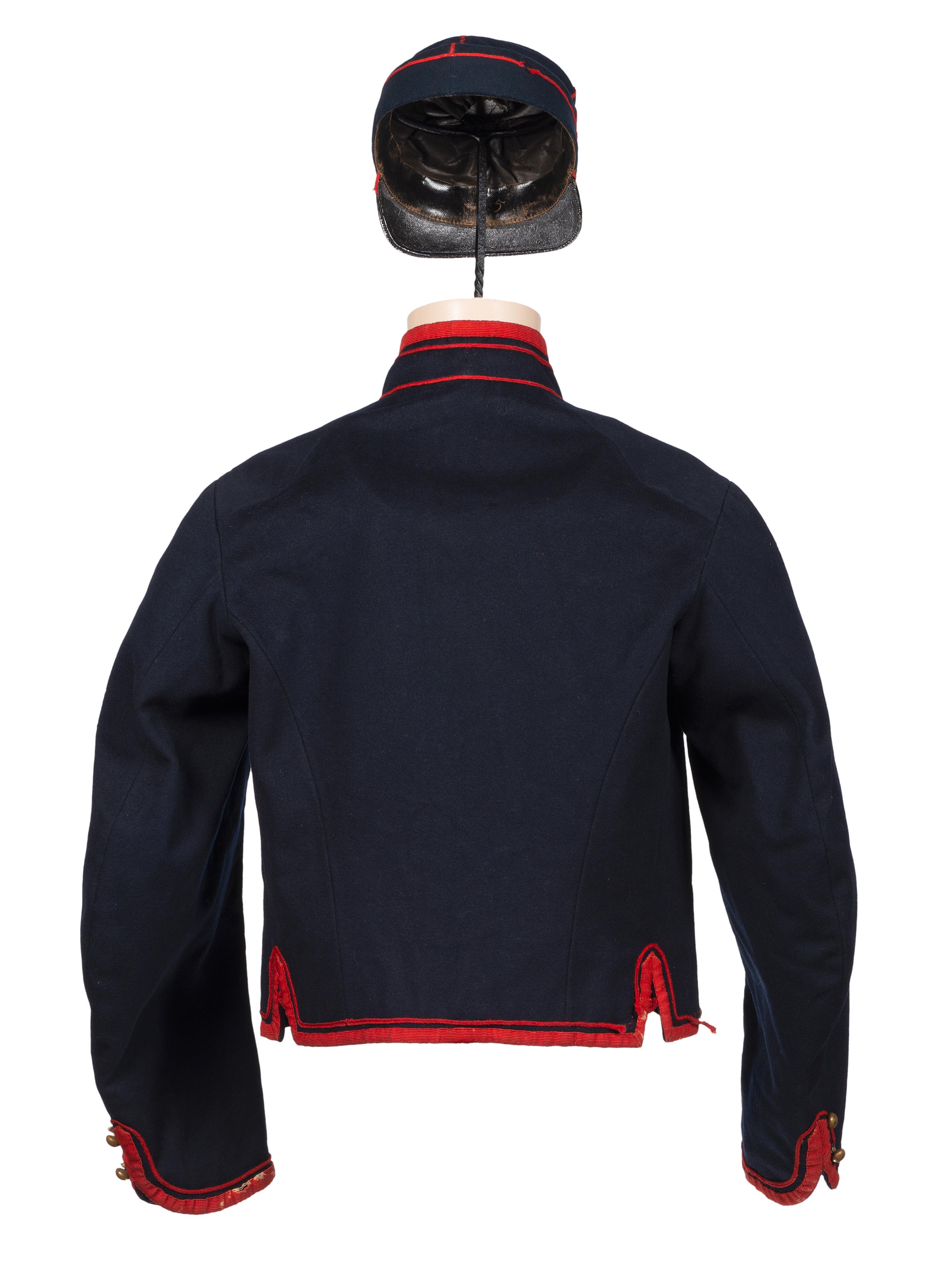 [CIVIL WAR]. Jacket and kepi of the 72nd Pennsylvania Infantry, "Baxter's Zouaves," part of the Philadelphia Brigade.