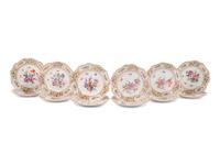 A Set of Twelve Dresden Hand-Painted Porcelain Plates