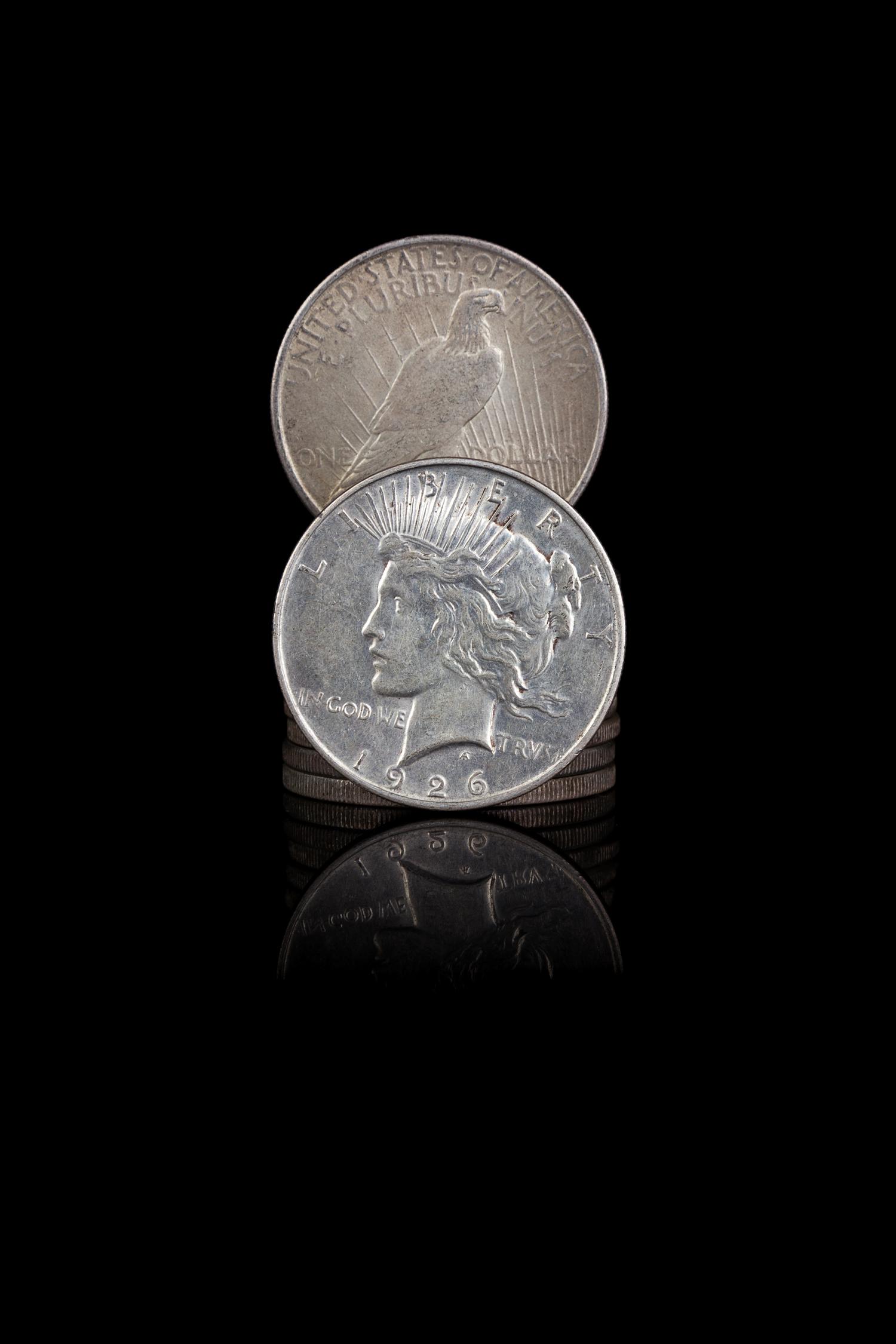 A Group of 11 United States Peace Silver Dollar Coins