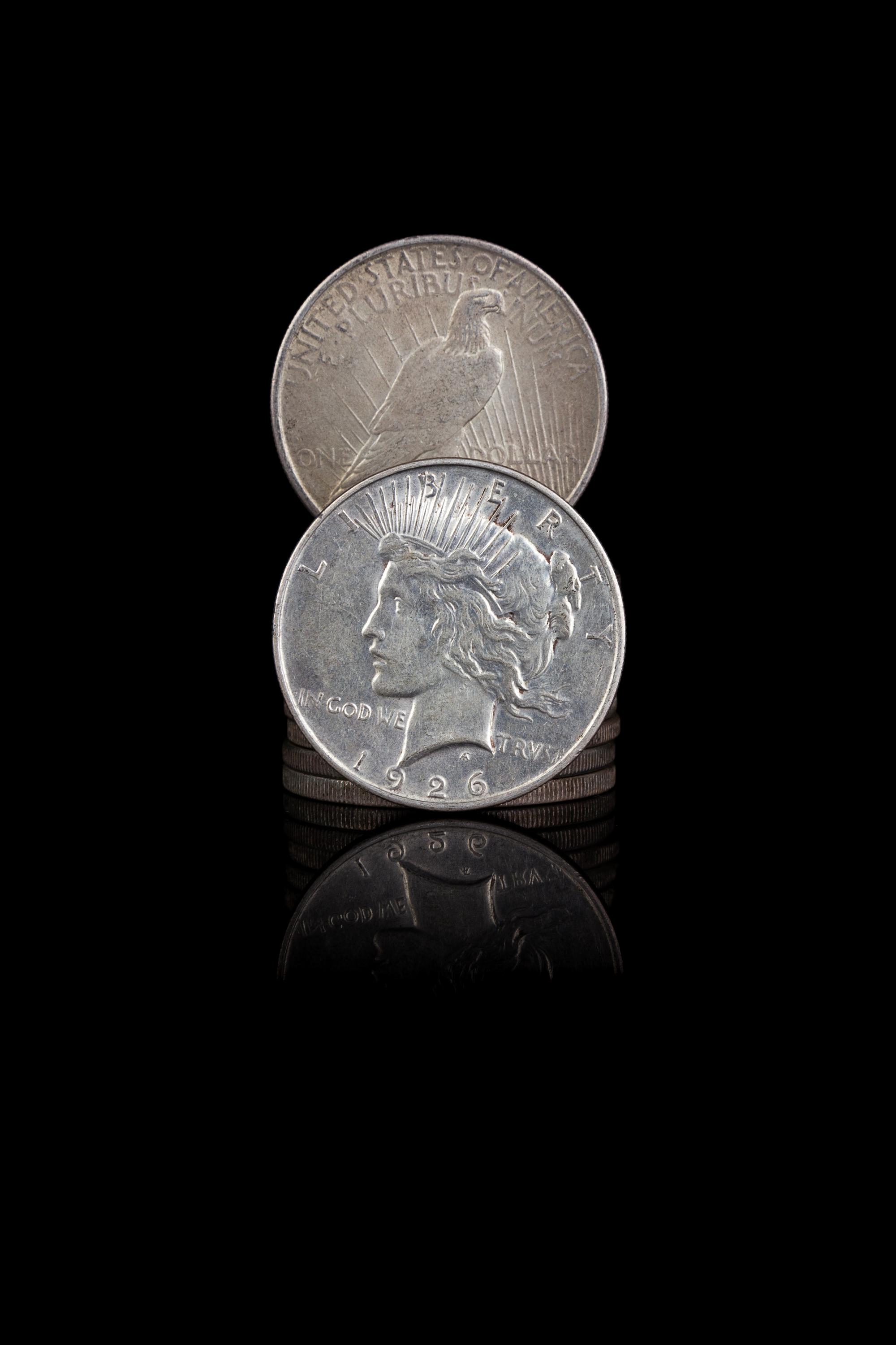 A Group of 11 United States Peace Silver Dollar Coins