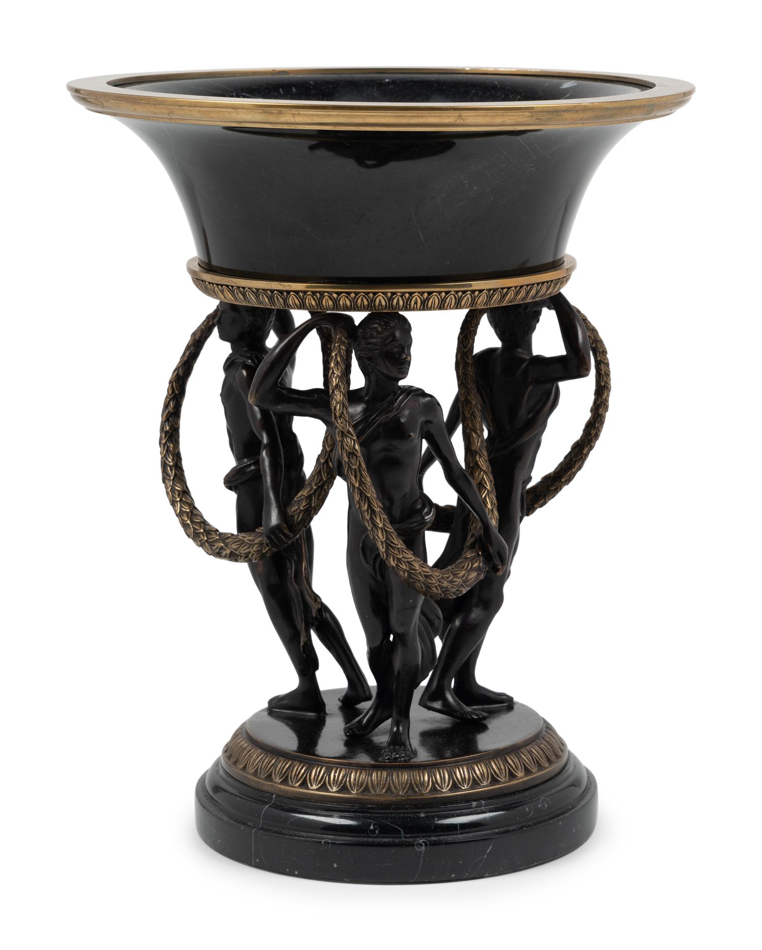 A Continental Bronze Figural Jardinière