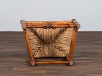 A William and Mary Style Turned and Pierced Carved Banister-Back Rush Seat Side Chair