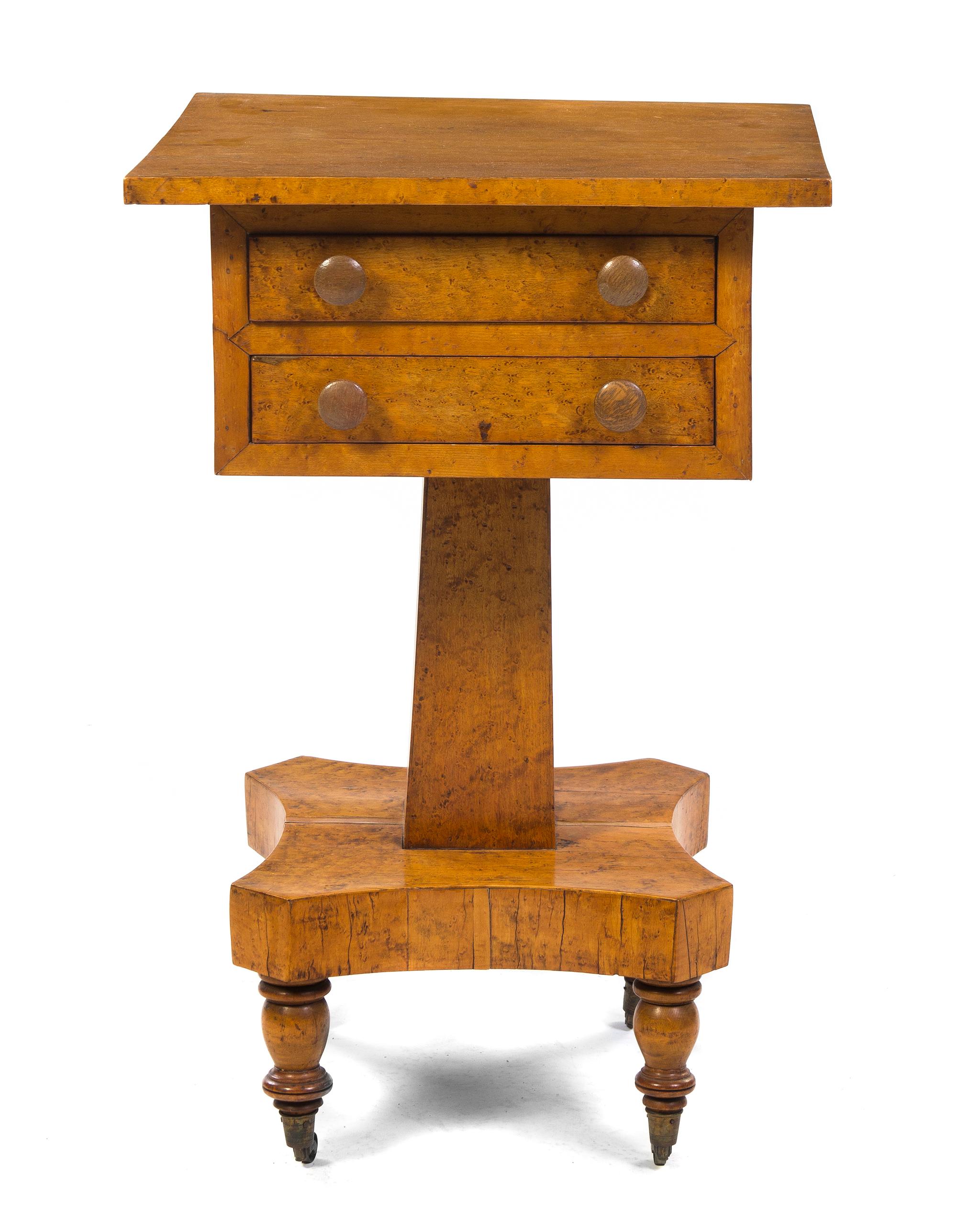 A Biedermeier Occasional Table, Height 29 x width 19 1/2 x depth 19 inches.