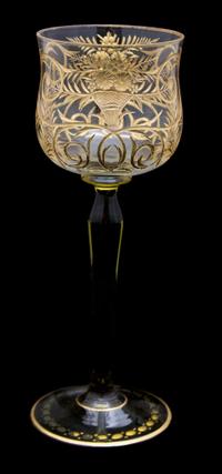A Miscellaneous Group of Gilt and Polychrome Stemware Height of tallest 8 inches. — 19TH CENTURY