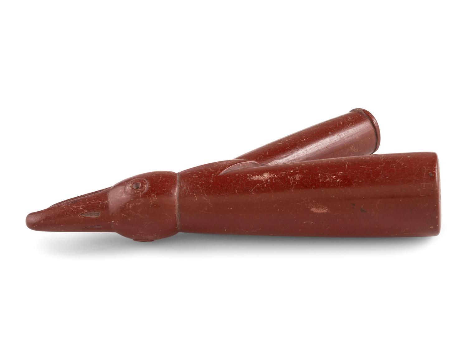 Plains Catlinite Pipe Bowl, with Eagle Head