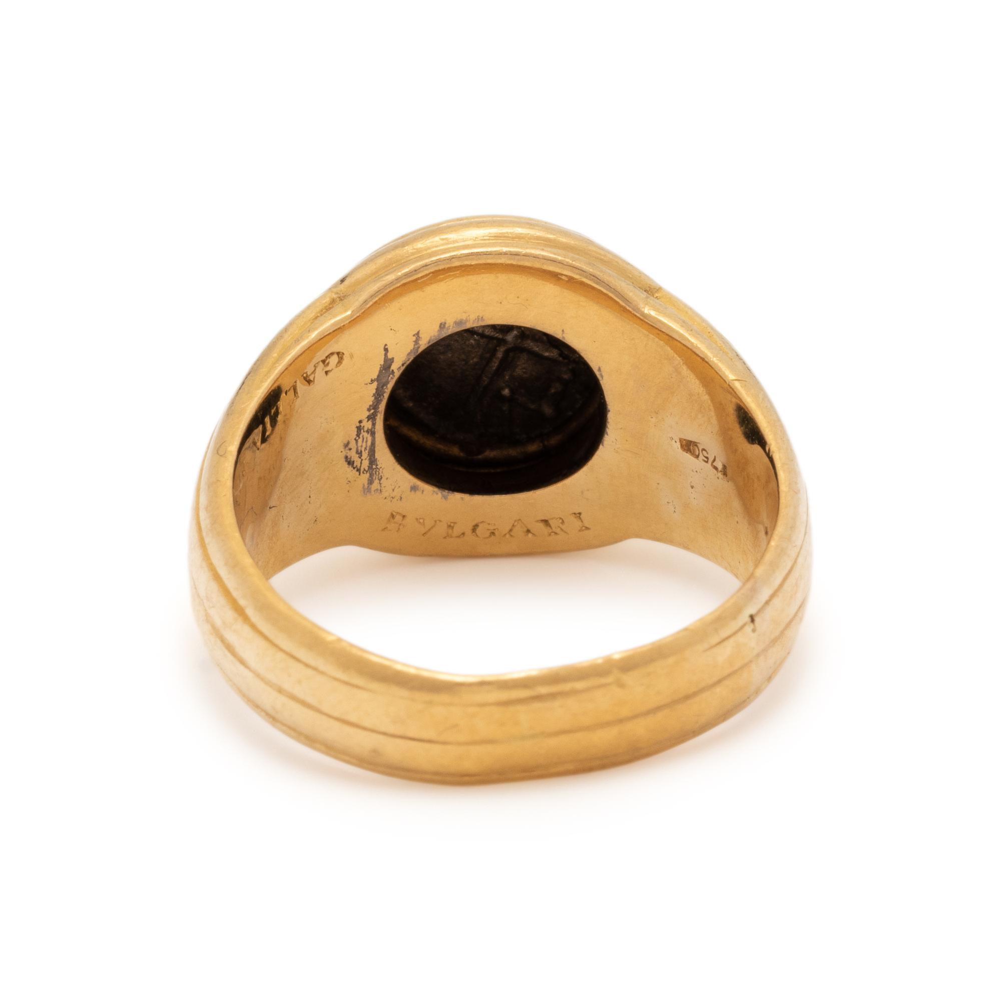 BVLGARI, YELLOW GOLD AND ANCIENT COIN RING