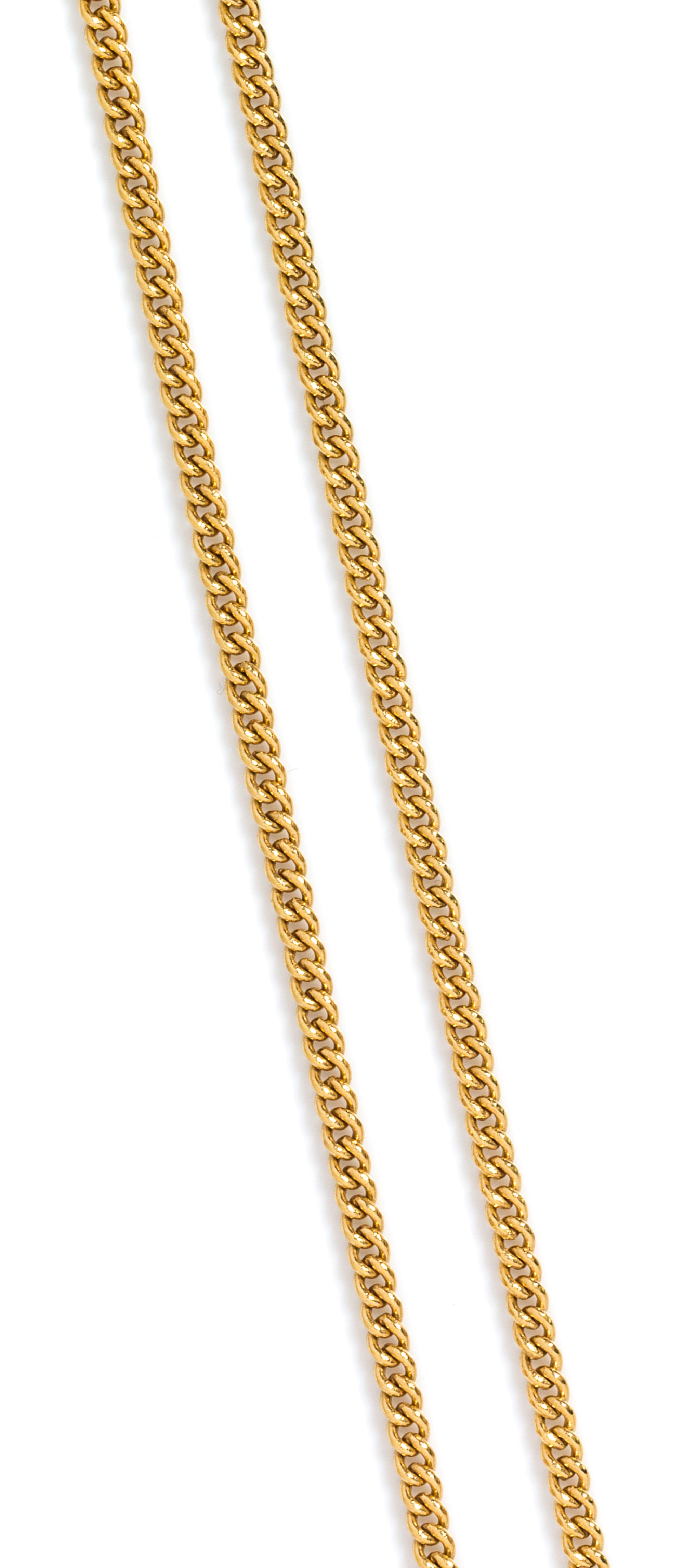A 14 Karat Yellow Gold Curb Link Chain Necklace, 18.80 dwts.