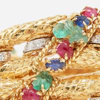 An 18K Yellow Gold and Platinum Gem-set David Webb Bracelet