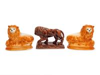 Three Staffordshire Lions — 19TH CENTURY