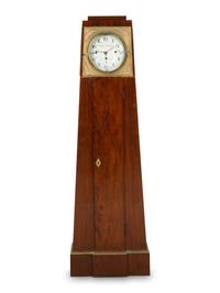 A Biedermeier Mahogany and Gilt Bronze Obelisk Clock