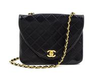 A Chanel Navy Classic Leather Handbag, 8.5" x 6.5" x 3".