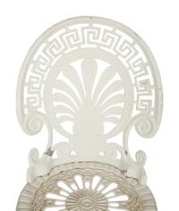 A Pair of White Painted Cast Metal Garden Chairs