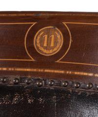 Two Sets of Four Inlaid Mahogany Theater Seats