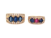BULGARI, COLLECTION OF SAPPHIRE, RUBY, AND DIAMOND RINGS