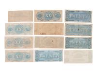 [CONFEDERATE - CURRENCY]. A large group of Confederate notes.