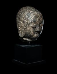 A Limestone Head of Buddha