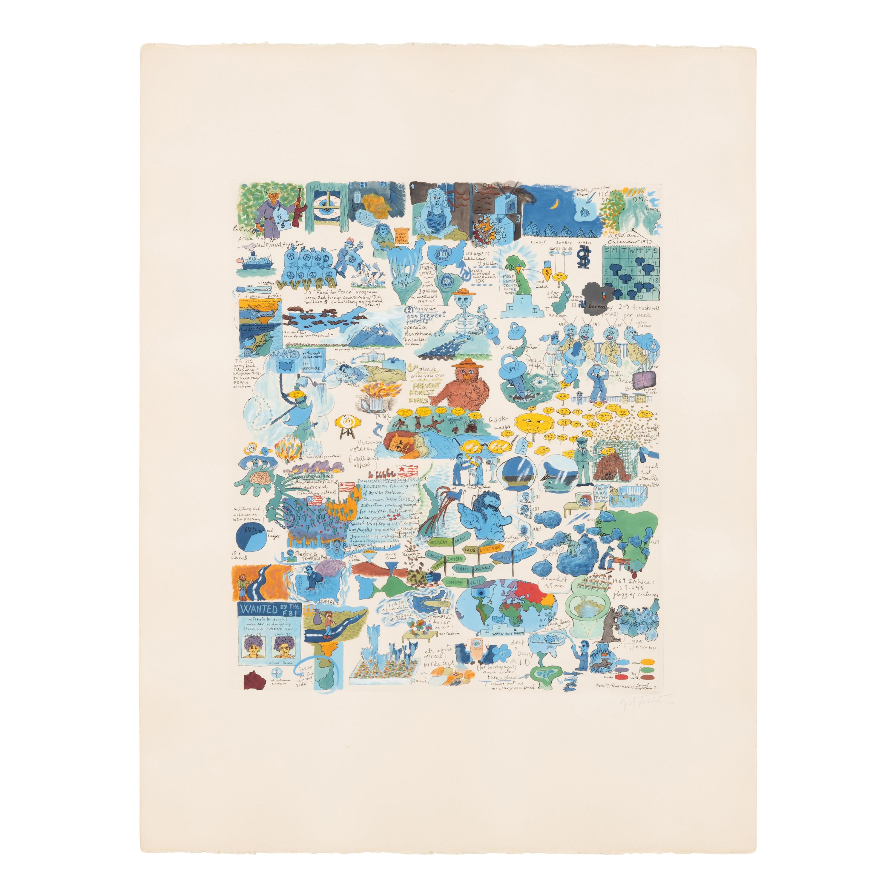 Öyvind Fahlström (Swedish, 1928–1976) — Notes 7 ("Gook"-masks), 1971-1975