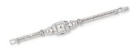 A Vintage Platinum and Diamond Wristwatch, Hamilton, 19.20 dwts.