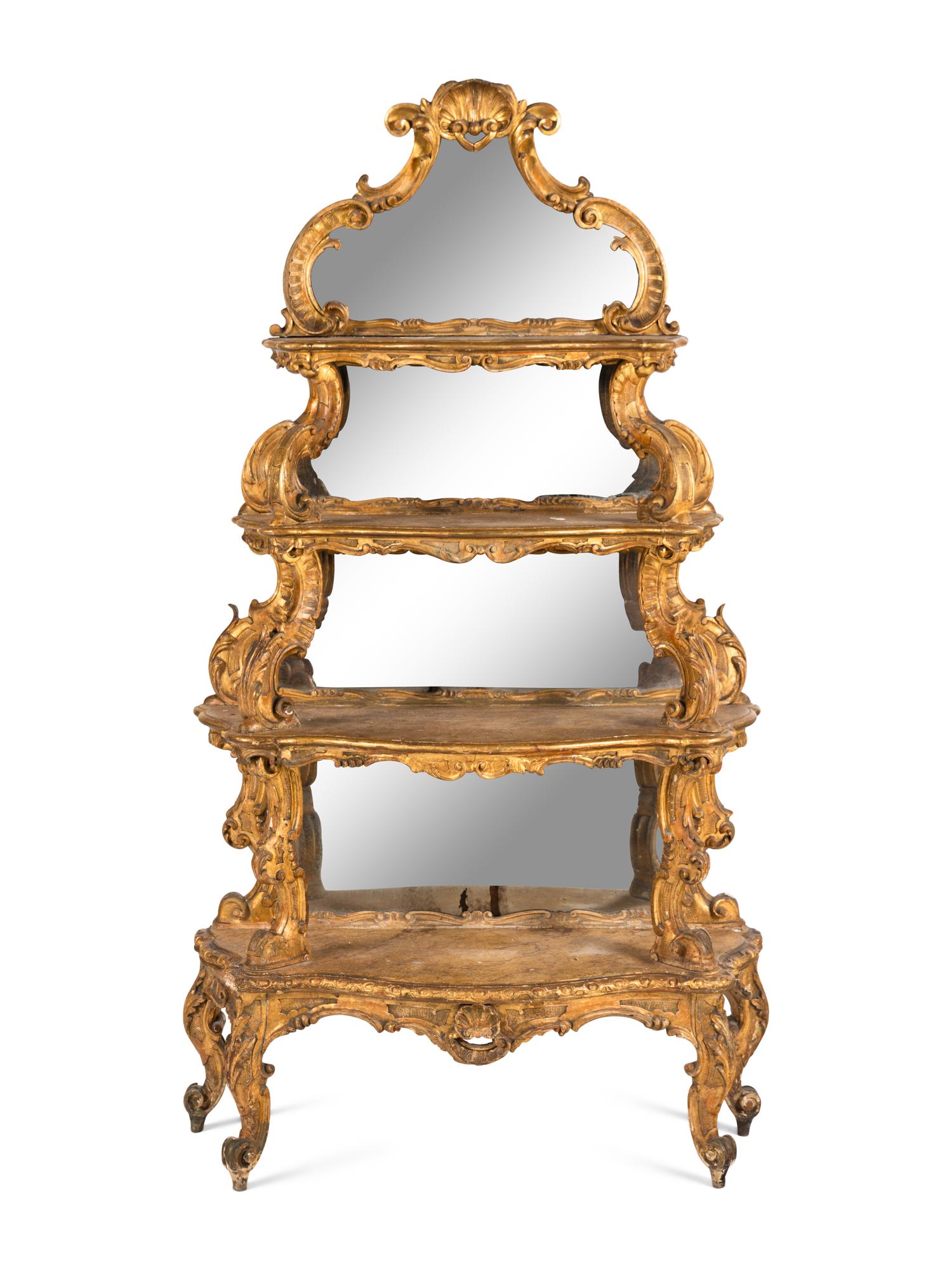 A North Italian Giltwood Four-Tier Étagère