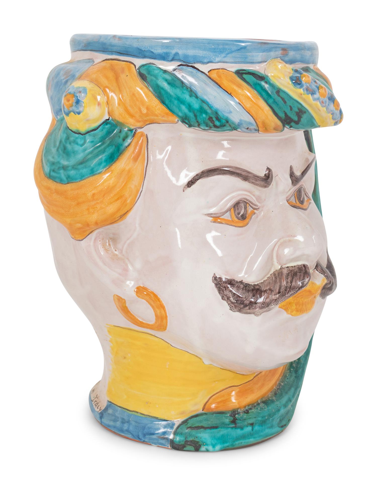 An Italian Faience Figural Vase