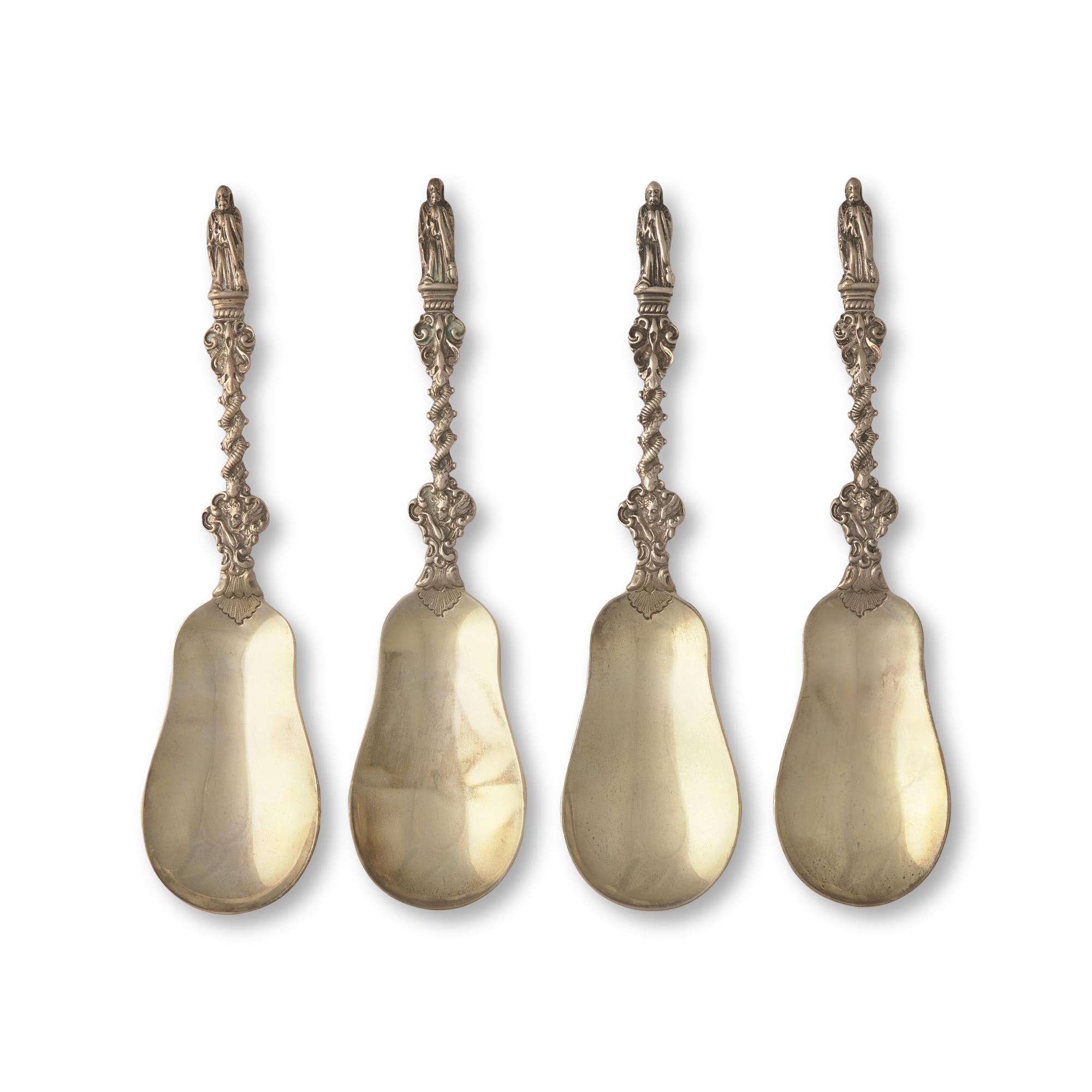 An Edward VII Cased Set of Four Silver Apostle Spoons