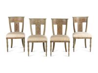 A Set of Four Painted Side Chairs