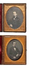 [EARLY PHOTOGRAPHY]. 7 daguerreotype portraits of men, highlighted by an example by J. GURNEY.