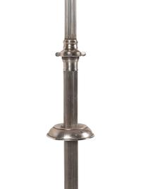 A Pair of French Neoclassical Silvered Bronze Telescoping Floor Lamps