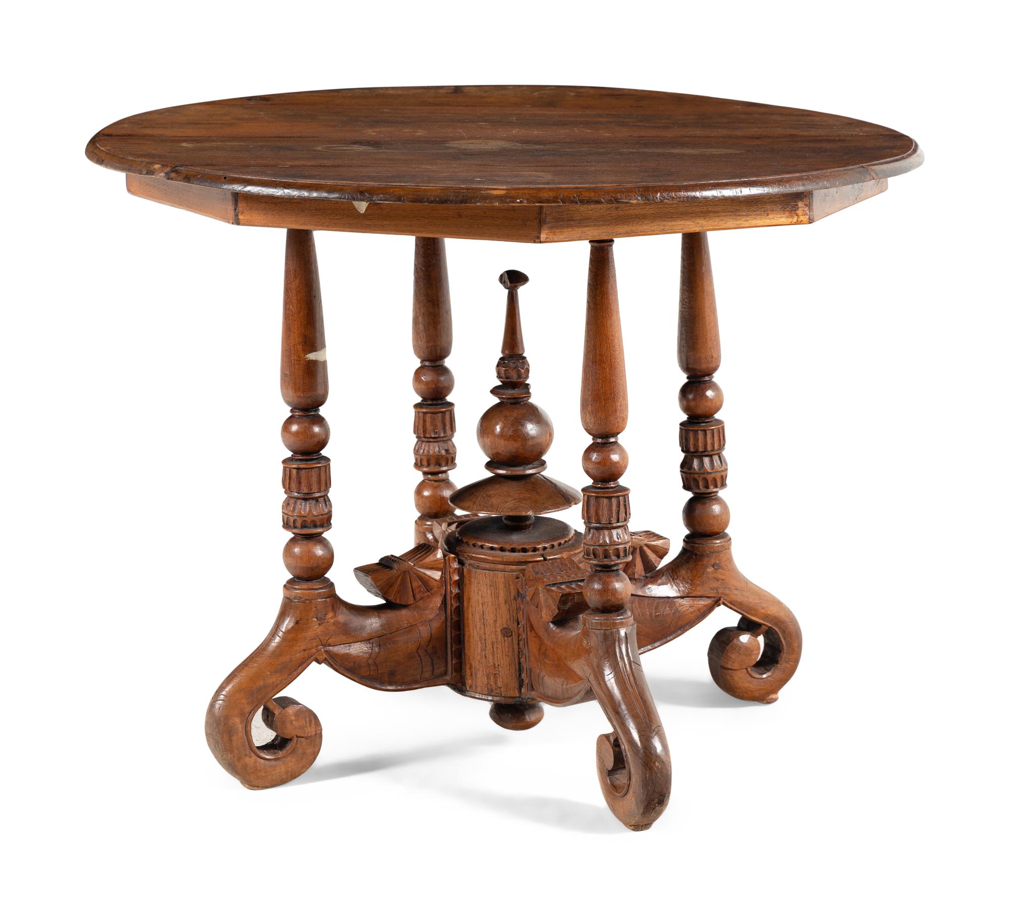 An Anglo-Indian Teakwood Center Table