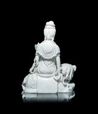 A Pair of Chinese Blanc-de-Chine Porcelain Figures of Guanyin