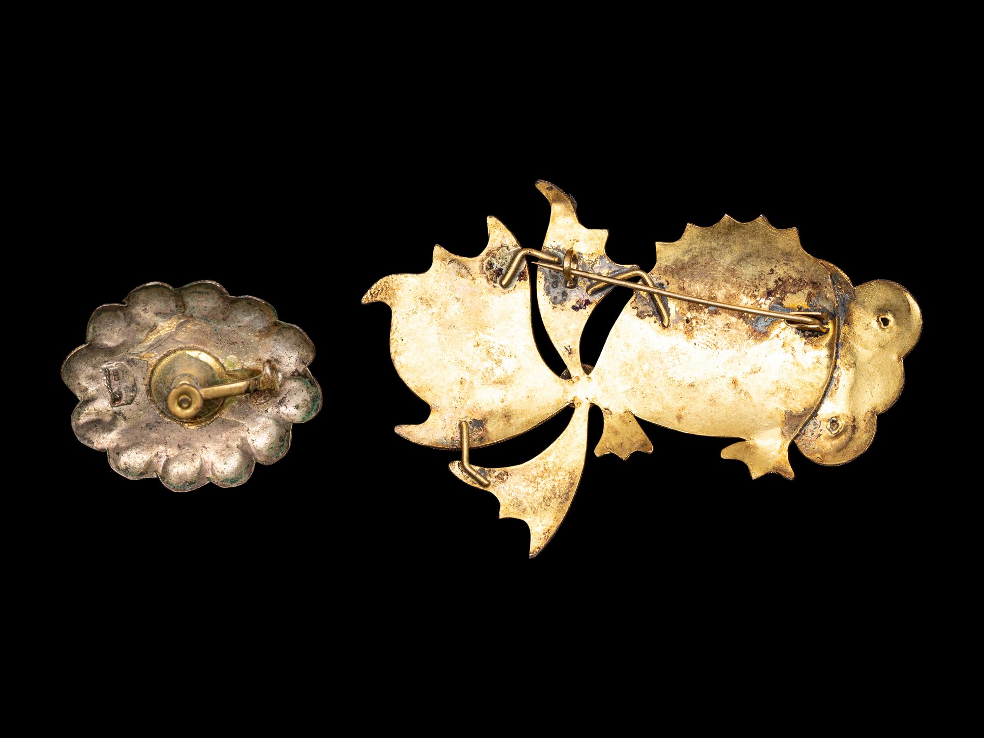 Two Chinese Kingfisher Feather Jewelry