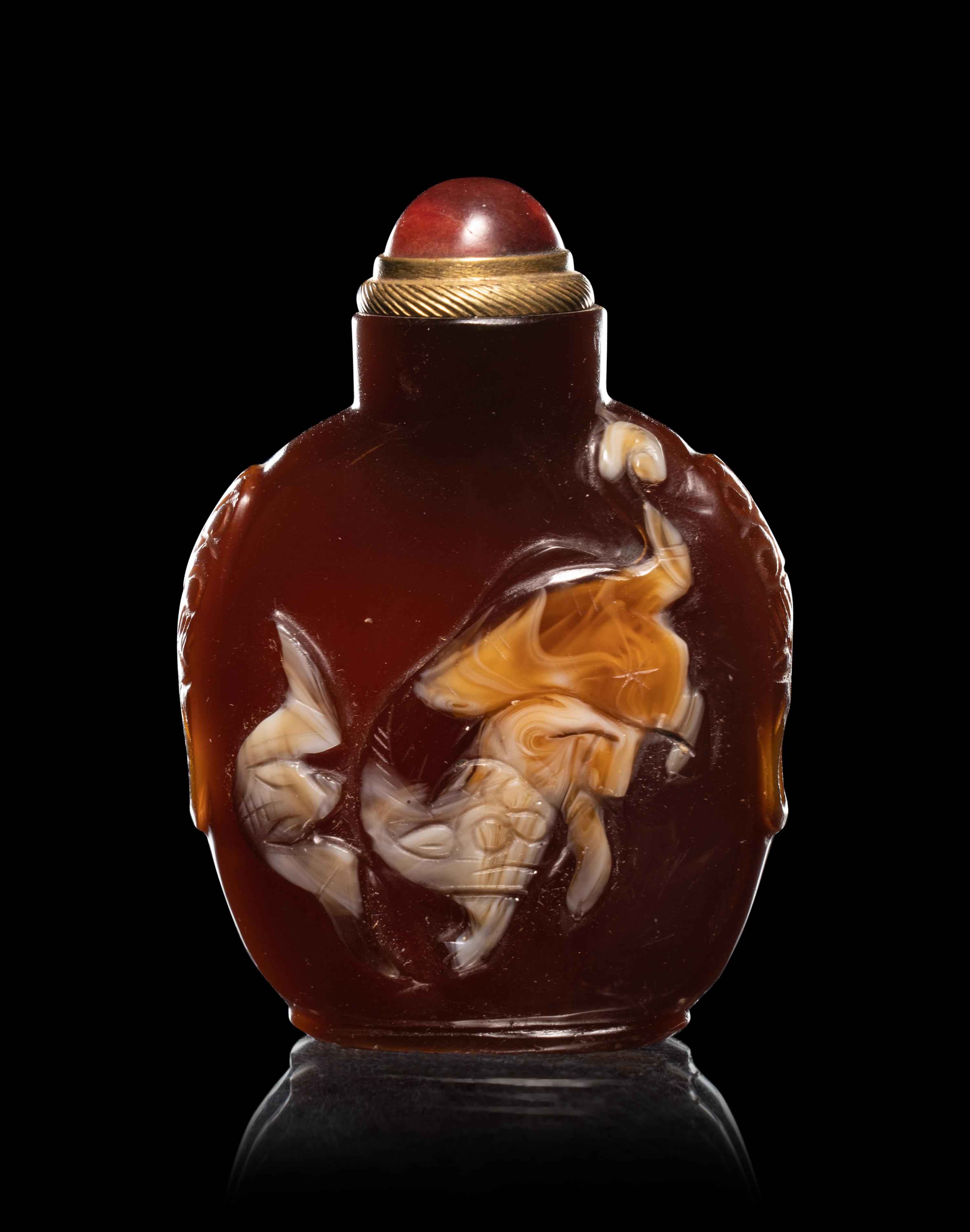 Three Agate Snuff Bottles