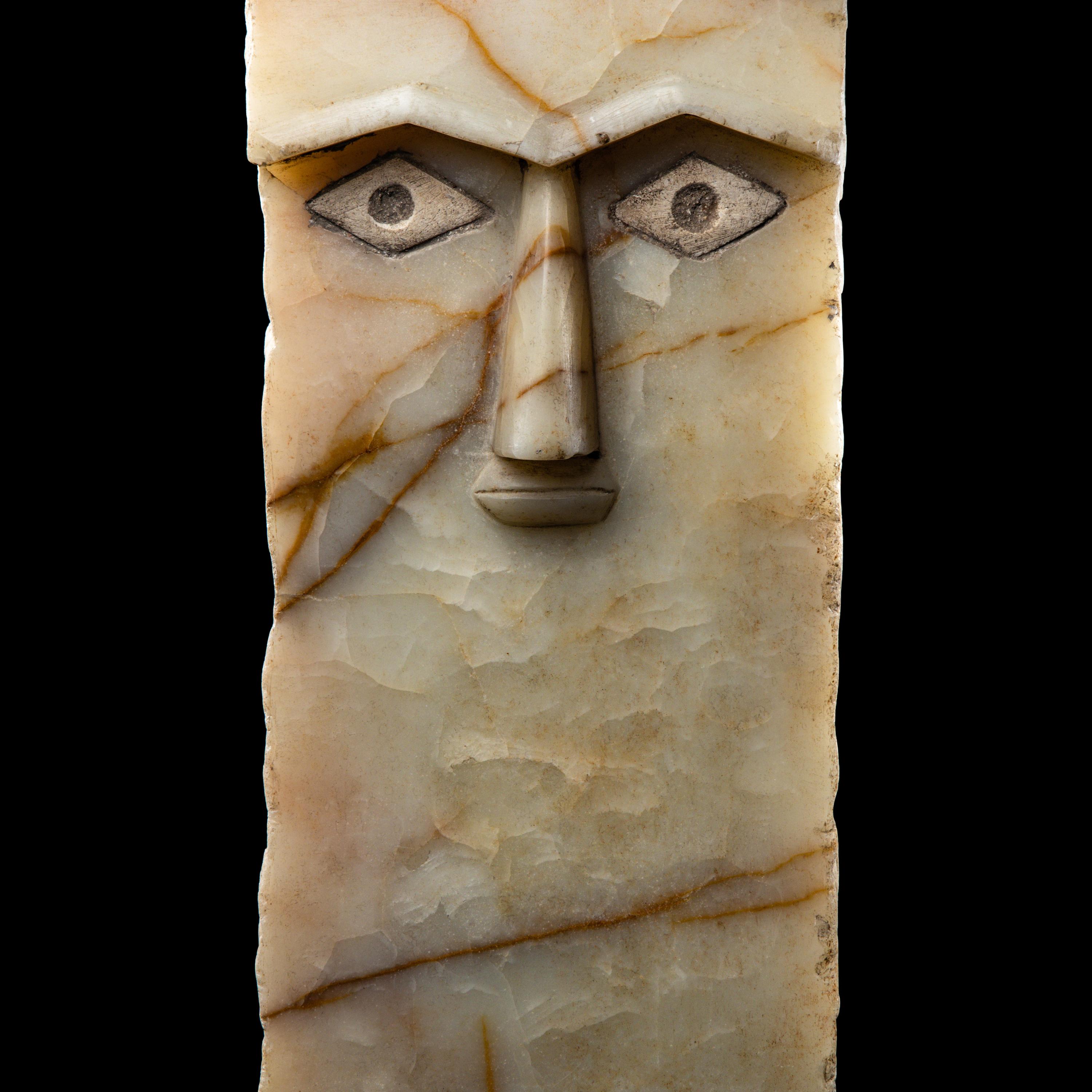 A South Arabian Alabaster Anthropomorphic Stele