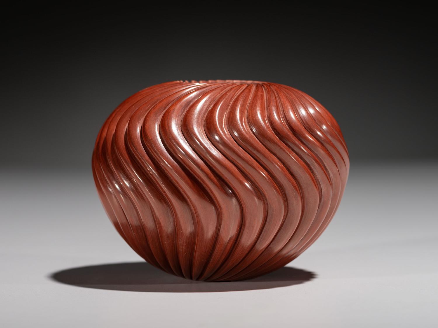 Redware Pottery Swirl Jar