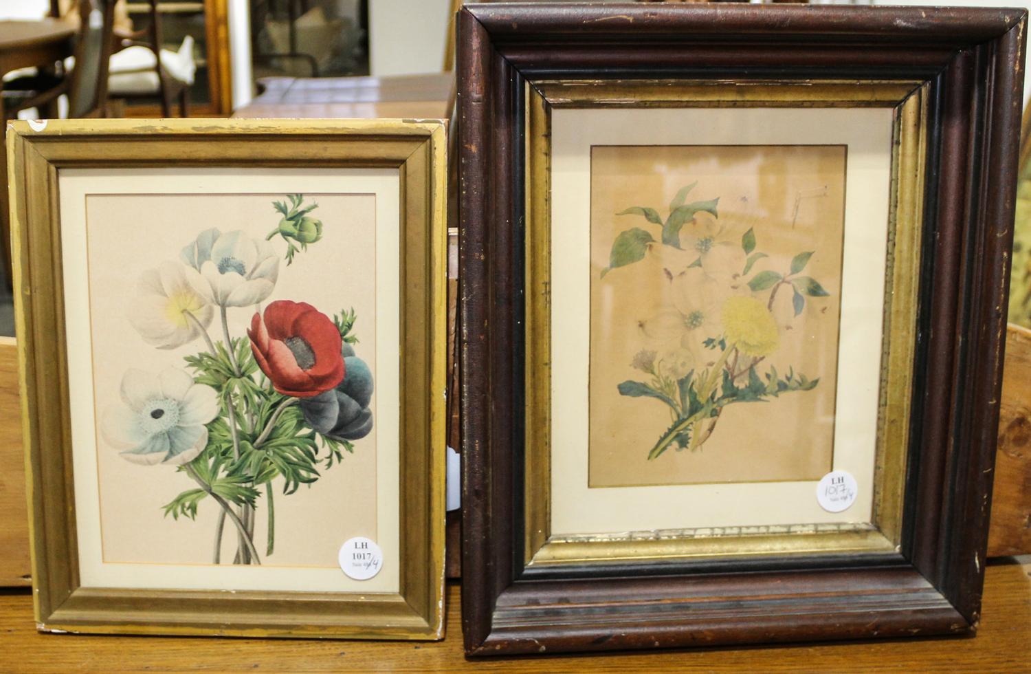 An Assembled Set of Four Botanical Prints Largest: 8 1/2 x 7 inches. — 19TH/20TH CENTURY